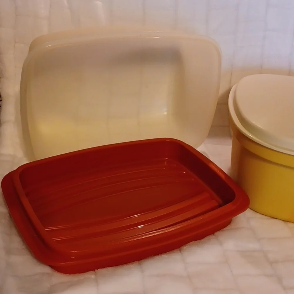 Tupperware butter keeper. Vegetables steamer and meat keeper